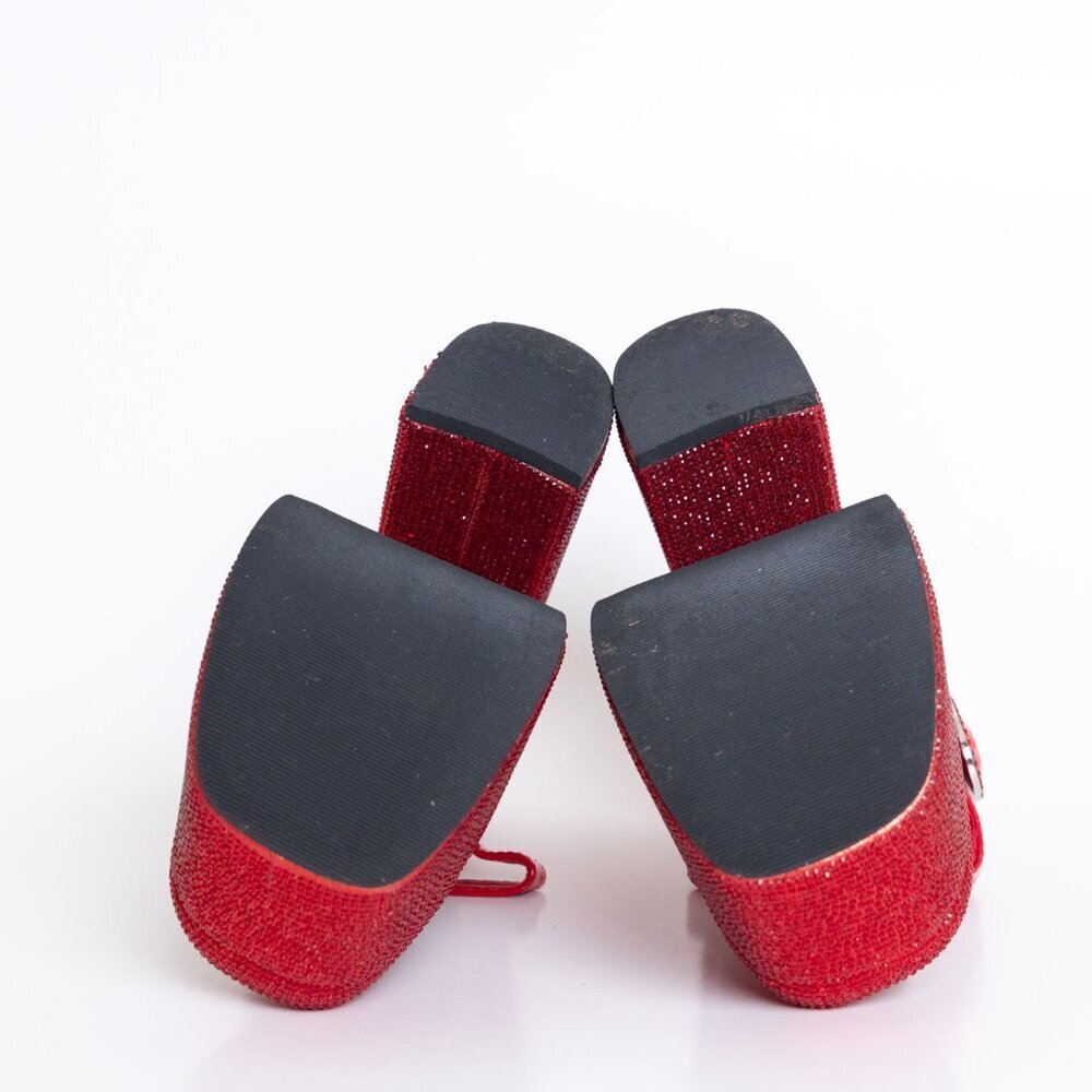 Dolls Kill Red Glitter Platform Mary Jane Heels - Picture 8 of 16